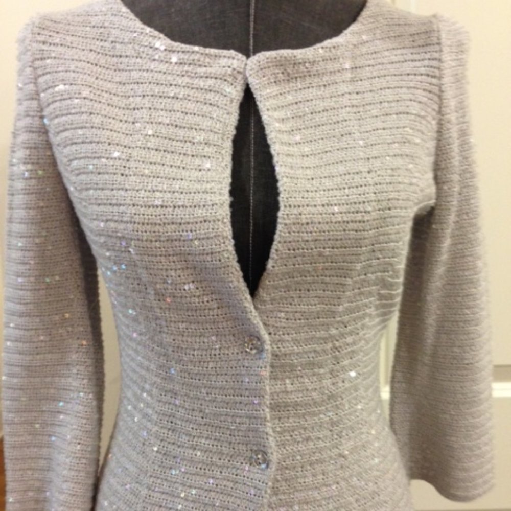 IIsli "Tiffany" Dove Gray Sequin Evening Jacket 4